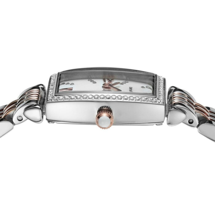 Emporio Armani Gianni T Bar White Mother Of Pearl Dial Two Tone Steel Strap Watch For Women - AR11519 - Image 8